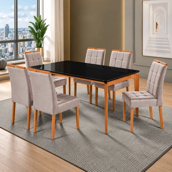 Conjunto de Jantar Itália — 6 Cadeiras